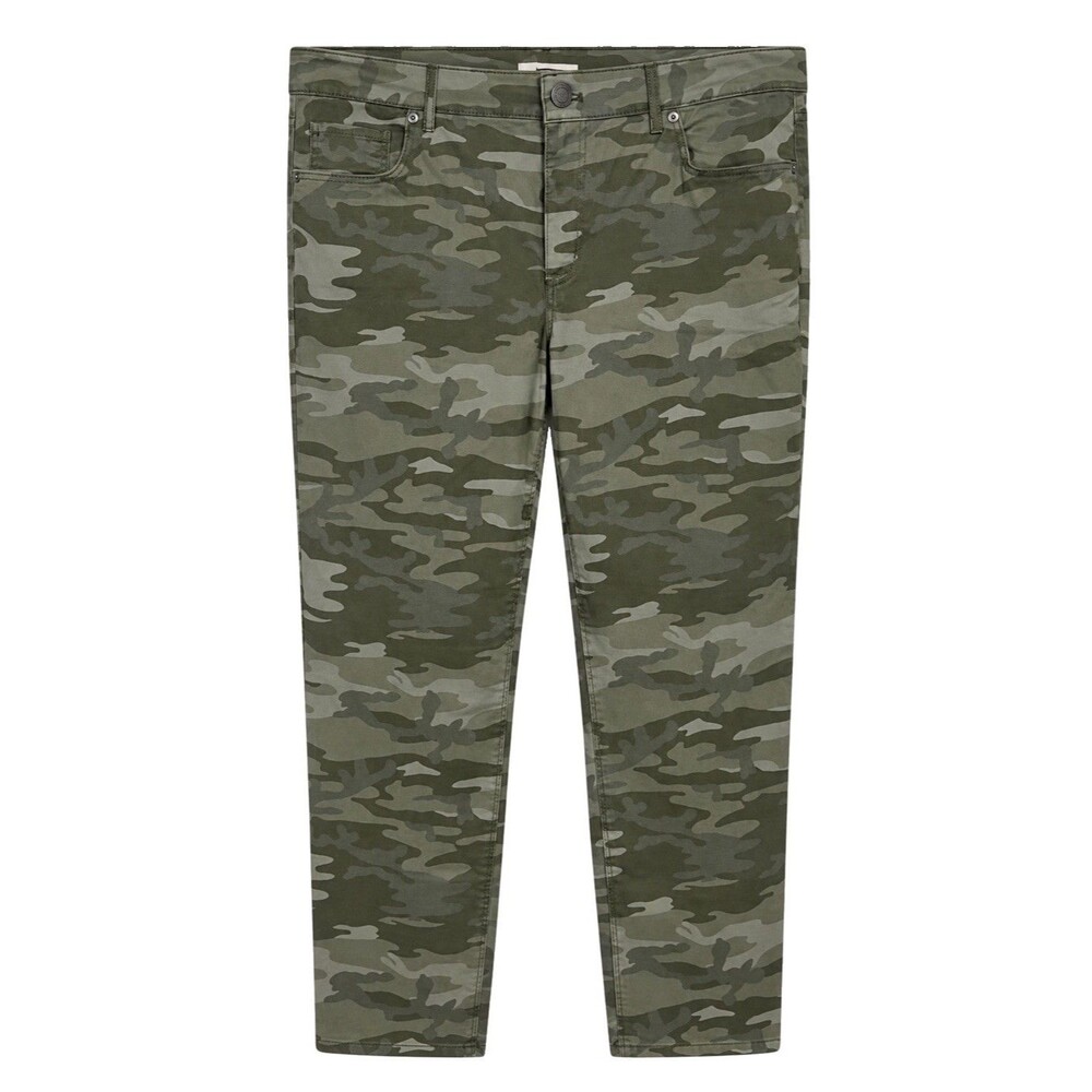 LOFT Marisa Camo Pants Women’s 14 Green Camouflage Stretch Straight Leg NWT
